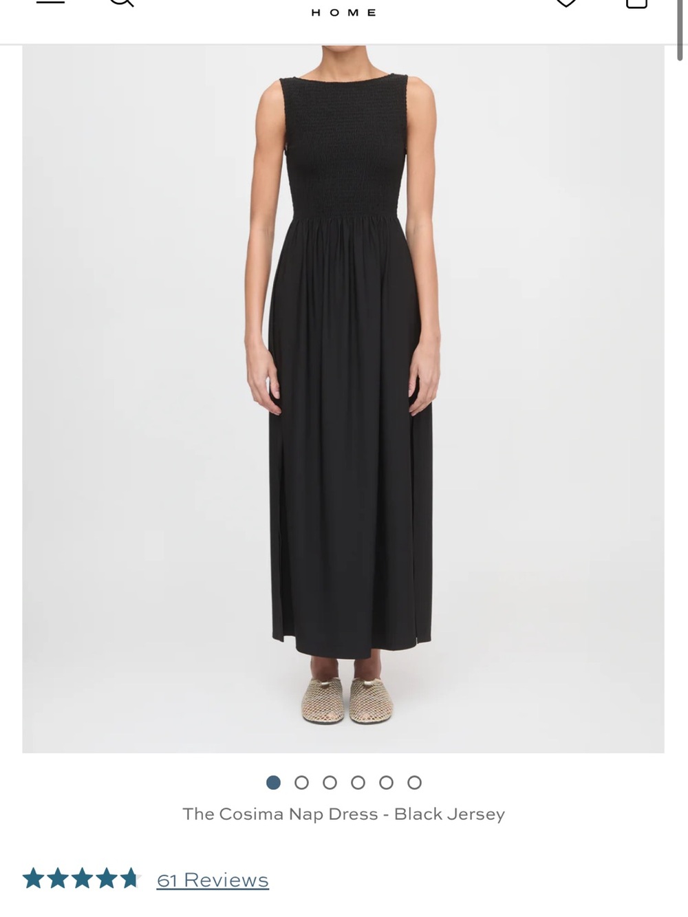 Hill House Black Smocked Maxi Dress